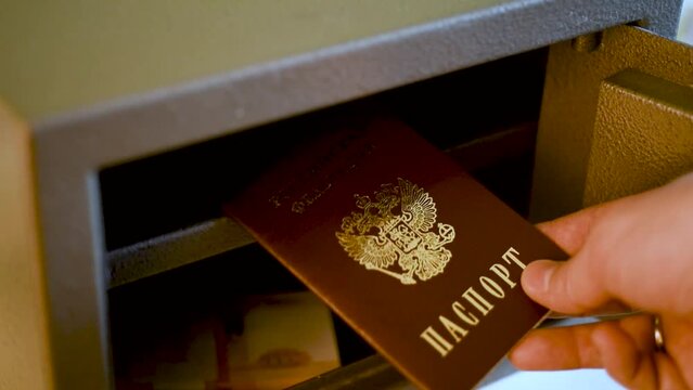 The Russian passport is put in a safe under lock and key.