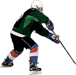 Color vector image of the player of the hockey team