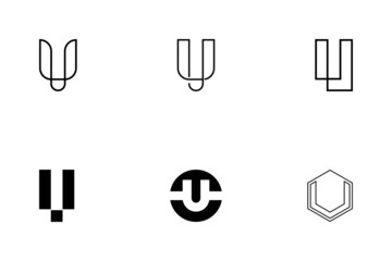 monogram letter u logo design templates inspiration - obrazy, fototapety, plakaty