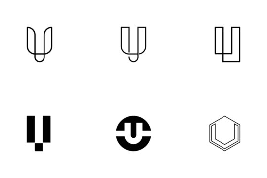monogram letter u logo design templates inspiration