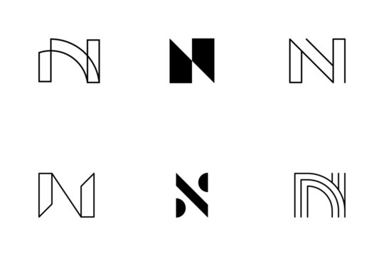 monogram letter n logo design templates inspiration