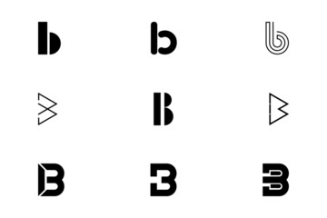 monogram letter b logo design templates inspiration © dwara
