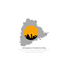 Telangana formation day. vector illustration 
