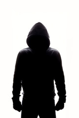 Man in Hood. Male silhouette