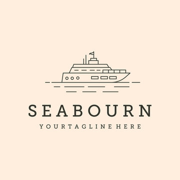 seabourn on the ocean line art logo vector symbol illustration design