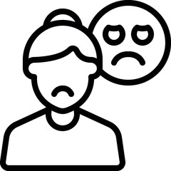 Unhappy Customer Female Icon