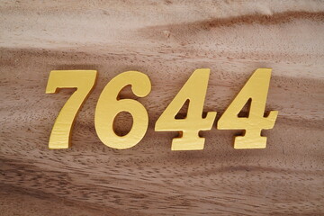 Number 7644 is made of 1 cm thick teak, painted gold on top of real wood with dark brown to light...