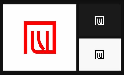 monogram letter W minimalist concept design logo