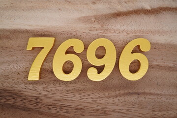Number 7696 is made of 1 cm thick teak, painted gold on top of real wood with dark brown to light...