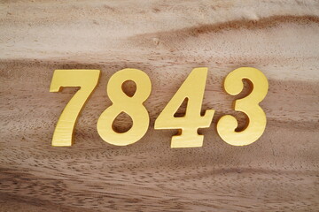 Number 7843 is made of 1 cm thick teak, painted gold on top of real wood with dark brown to light...