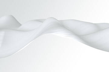 Dynamic cloth texture. Wavy fabric decorative white background. Elegant flow of wave 3d illustration
