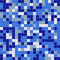 Vector graphic of blue ceramic floor and wall tiles. Geometric mosaic texture. Square tiles seamless pattern. Abstract background of tiles in blue colors. vector eps10.