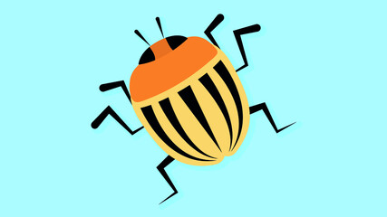 Colorado potato beetle with six legs and antennae