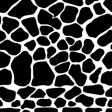 Vector black giraffe print pattern animal Seamless. Giraffe skin abstract for printing, cutting, and crafts Ideal for mugs, stickers, stencils, web, cover. wall stickers, home decorate and more.