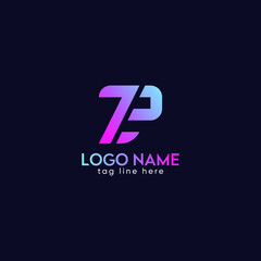 Modern Z, P Letter Logo Design Free Download And Free Vector, Flat Vector Logo Design Template Element.