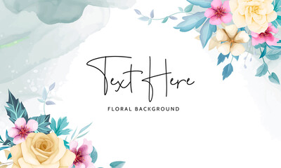 Beautiful hand drawing flower background design