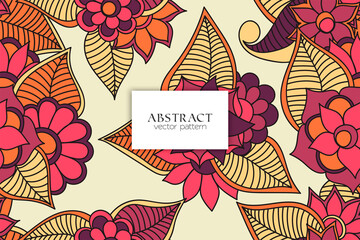 Naklejka premium Abstract Seamless Floral Pattern in vector