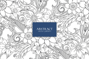 Abstract Seamless Floral Pattern in vector