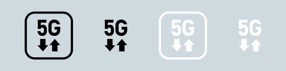 5G network wireless technology icon set. 5G icon vector illustration.