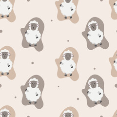 seamless pattern with sheep cartoon background 