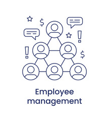 Employee management icon, ESG social concept. Illustration isolated on a white background.