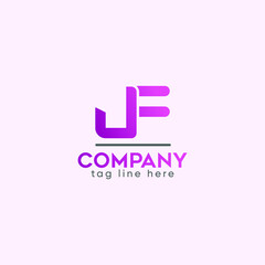 Simple J, F Modern Company Logo For Free Vector. 
Colorful Logo Icon Design Minimal Style Illustration.