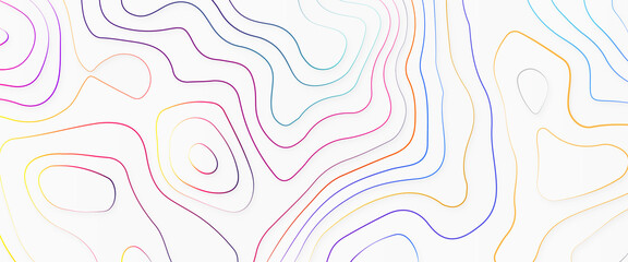 Luxury colorful abstract line art background vector. illustration of topographic line contour map, Abstract stylized topographic contour elevation in lines and contours.
