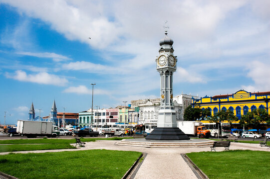 Pra&ccedil;a do Rel&oacute;gio at Ver-o-Peso Market, landmarks of Bel&eacute;m, Par&aacute;, Amazon, Brazil.