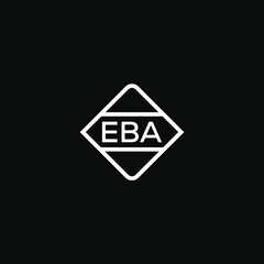 EBA 3 letter design for logo and icon.EBA monogram logo.vector illustration with black background.