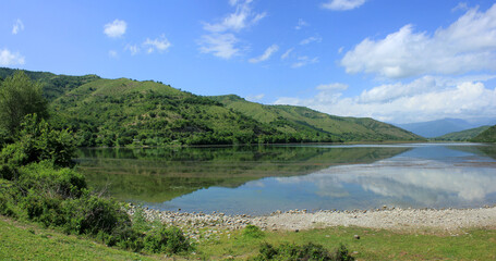 Fototapeta na wymiar Ashigbayramli reservoir in Ismaylli. Azerbaijan.