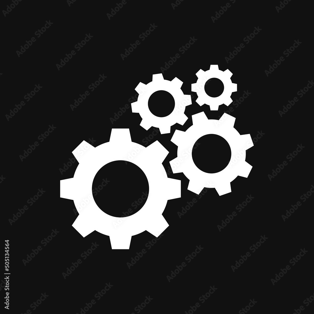 Poster Setting gears icon on grey background