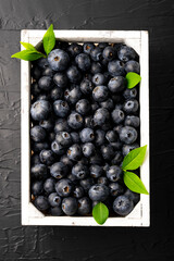 fresh, ripe, sweet blueberries, freshly picked berries