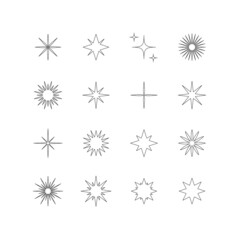Obraz premium Stars, icons. Set of design elements. Decorative symbols. Vector illustration. 
