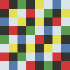 Checkered color pattern. Vector pattern canvas of colored squares.