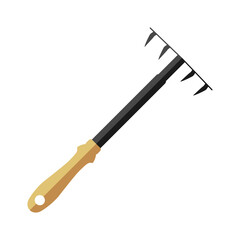 Garden rakes. Small rakes for planting and gardening. Vector illustration isolated on a white background for design and web.