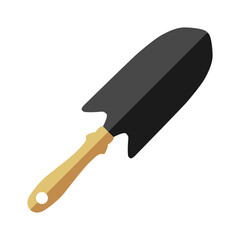 Garden shovel. Wide garden shovel for planting and gardening. Vector illustration isolated on a white background for design and web.