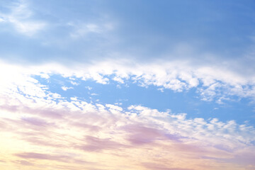 sunset in evening beautiful colorful dramatic sky with cloud, background light sky gradient,...