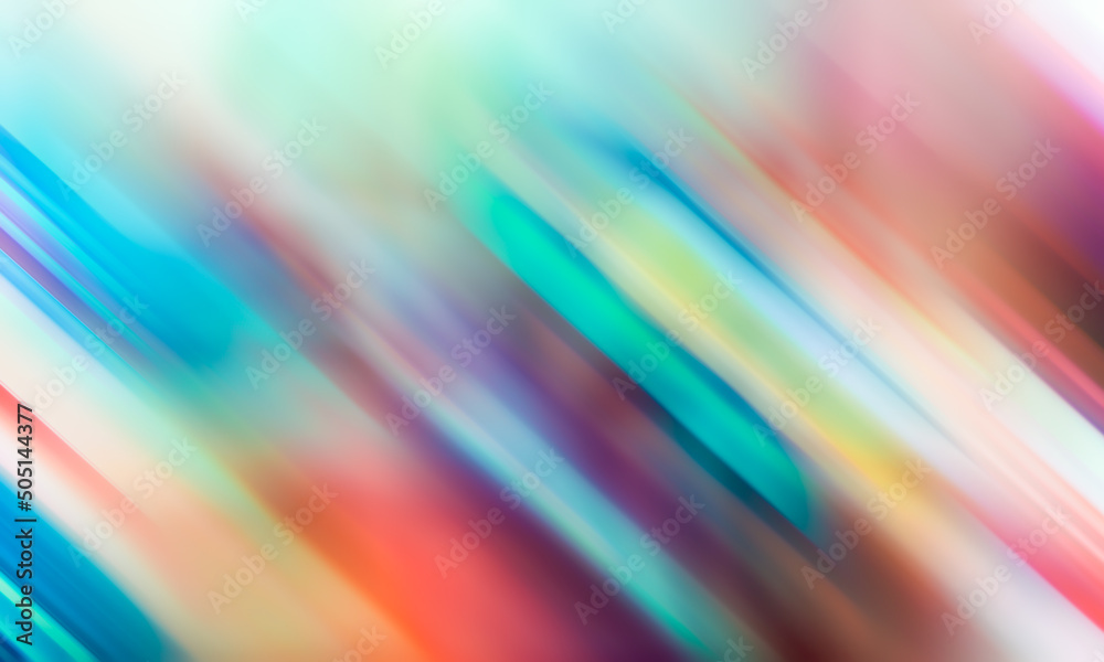 Wall mural gradient cyan motion blur lines rainbow aurora multi color abstract striped background