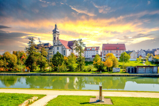 Blick &uuml;ber Ehingen, Baden Wuerttemberg, Deutschland	