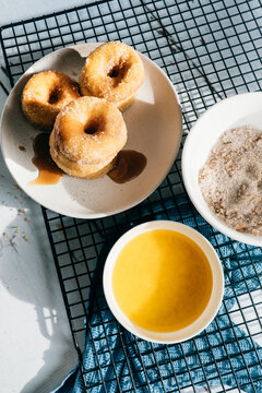 Donuts with caramel sauce