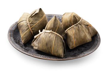Fototapeta na wymiar Zongzi, rice dumpling - Design concept of famous food in duanwu dragon boat festival.