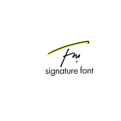 Fm initial handwriting logo vector