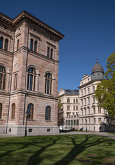 Obraz premium Façade of an old 1700s building on the island Blasieholmen a sunny day in Stockholm