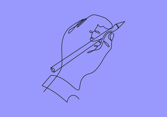 continuous line drawing of hand drawing line with pencil.vector illustration