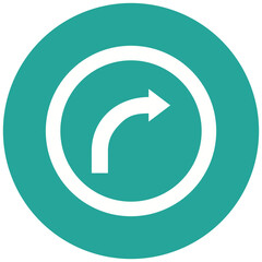 Curved Right Icon Design