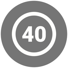 Obraz premium Speed Limit 40 Icon Design