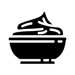 cream cheese glyph icon vector. cream cheese sign. isolated contour symbol black illustration