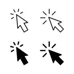 Click icons vector. pointer arrow sign and symbol. cursor icon