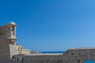 Fototapeta na wymiar Part of Fort St. Elmo wall at Valletta, Malta