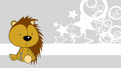 baby porcupine plush toy cartoon background illustration in vector format